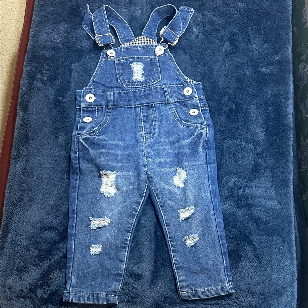 🔥 Kids Blue Denim Overalls